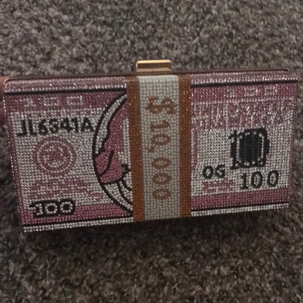 Dazzling Pink and Silver Money Clutch